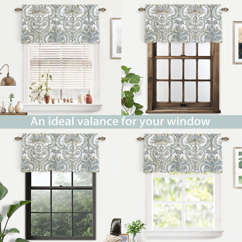 DriftAway Eden Floral Botanical Leaves Lined Thermal Insulated Window Curtain Valance Rod Pocket 52 Inch by 18 Inch Plus 2 Inch Header Multi Color 1 Pack - Image 4
